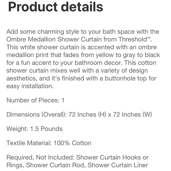 Threshold Ombré Medallion Shower Curtain 🚿 - Picture 4 of 4